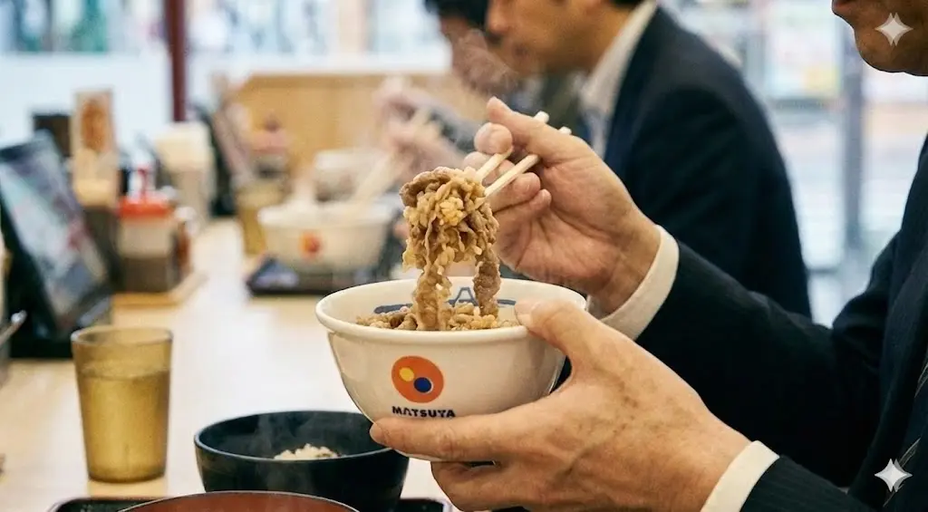 Eating Gyudon with Chopsticks