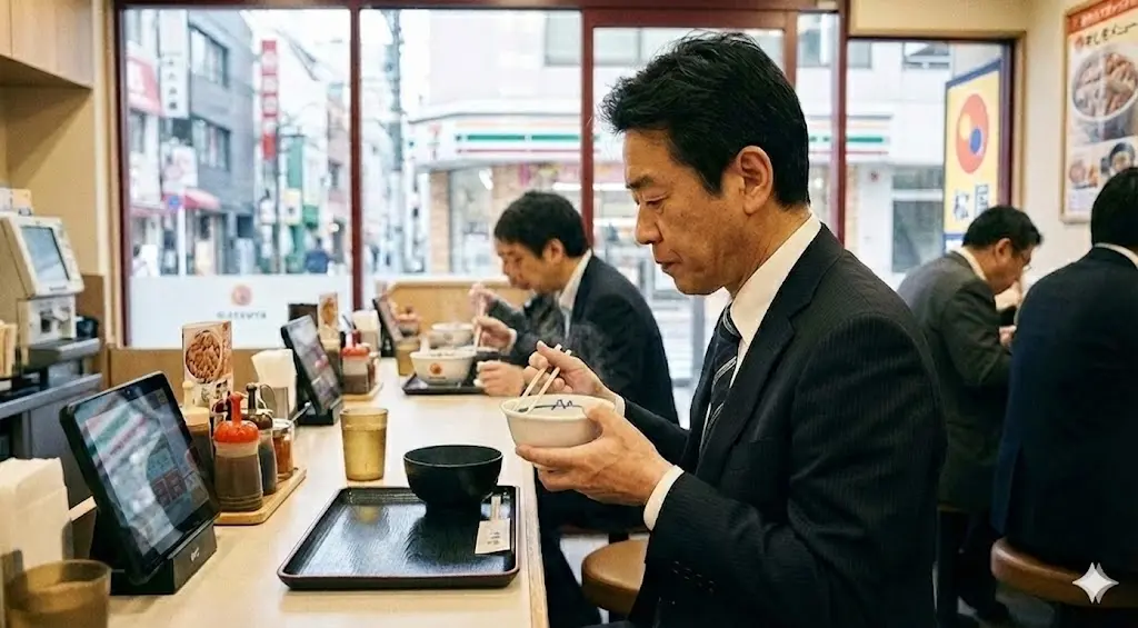 Correct Etiquette Lifting Rice Bowl