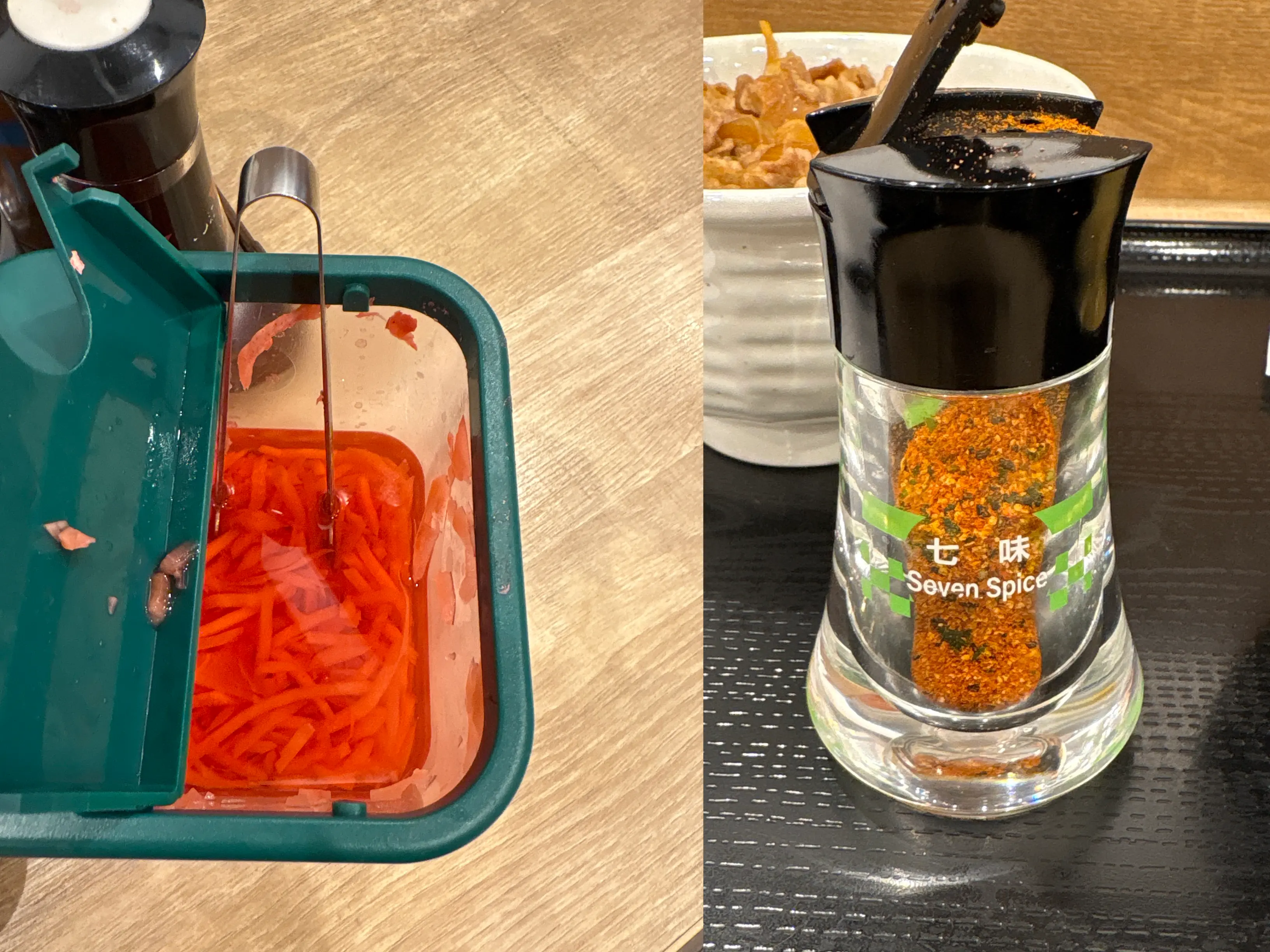 Adding Shichimi 7-Spice to Beef Bowl