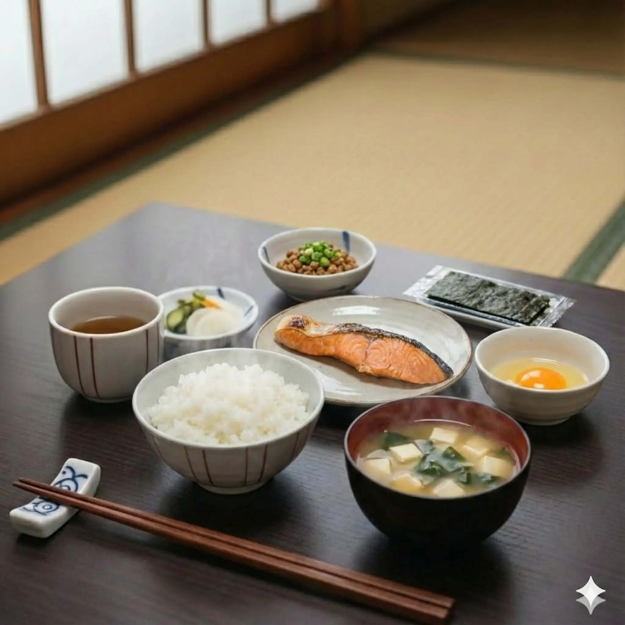 Traditional Japanese Breakfast Set Meal