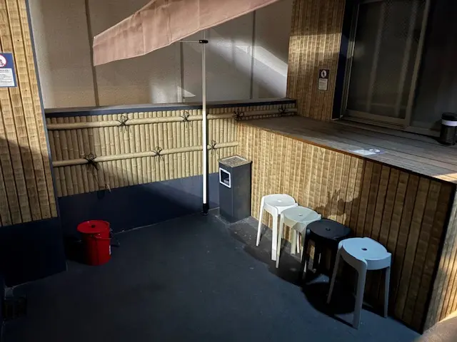 Smoking Area on balcony at Chopstickers Ueno
